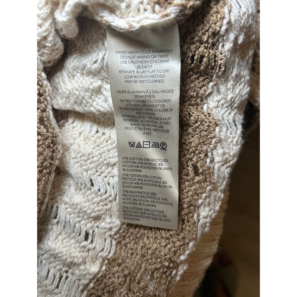 Pilcro NWOT Longline Stitch Sweater Neutral Striped Size L Oversized Knit Chunky - Picture 6 of 7